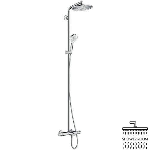 Душова система для ванни з термостатом HANSGROHE 27320000 Crometta S 240 Showerpipe, хром