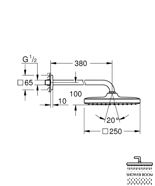 Душова система Grohe Plus прихованого монтажу з Tempesta 250 (UA240602663)