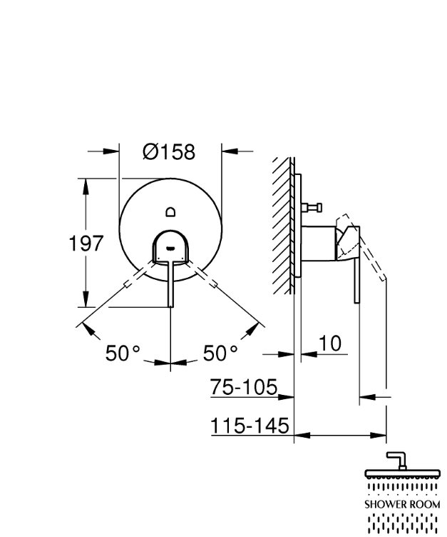 Душова система Grohe Plus прихованого монтажу з Tempesta 250 (UA240602663)