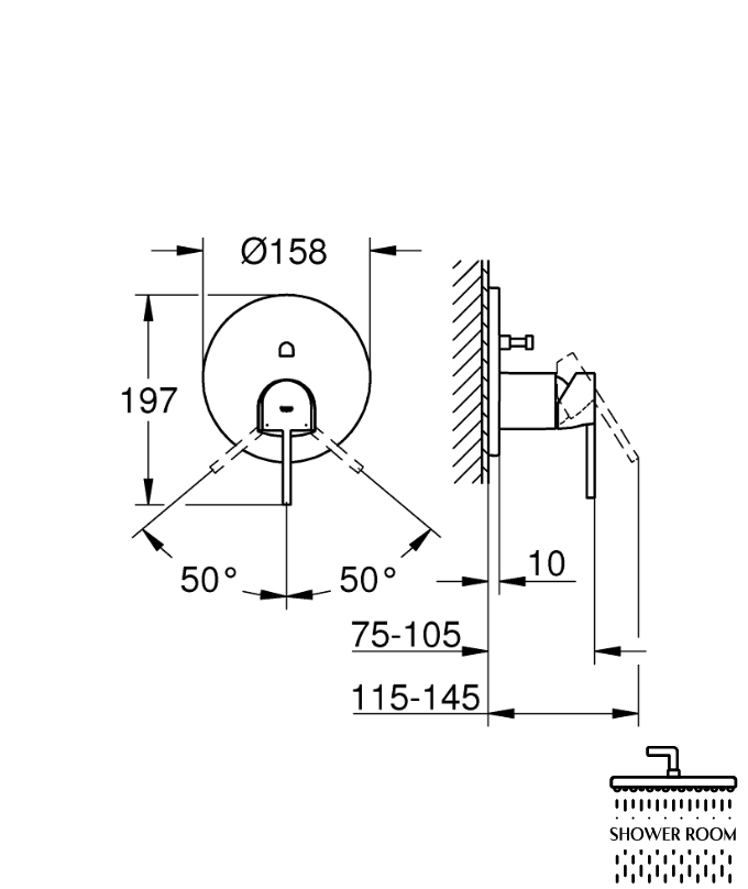 Смеситель Grohe Plus с переключателем на 2 положения однорычажный (24060003)