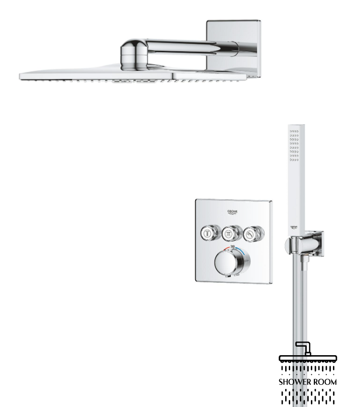 Душевая система скрытого монтажа Grohe QuickFix Precision SmartControl с Vitalio SmartActive 310 Cube (34875000)