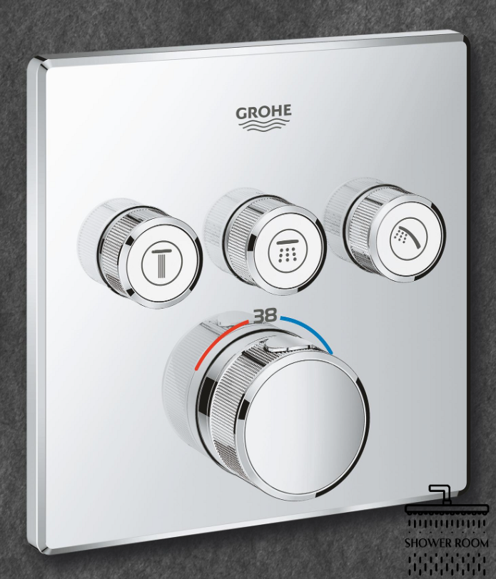 Душова система скрытого монтажу з термостатом Grohe QuickFix Grohtherm SmartControl&Vitalio Start 250 Cube