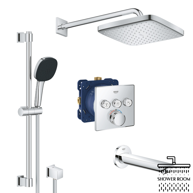 Душова система скрытого монтажу з термостатом Grohe QuickFix Grohtherm SmartControl&Vitalio Start 250 Cube