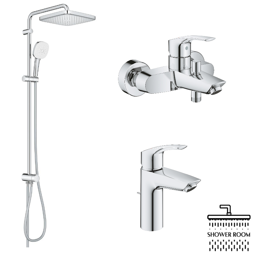 Набір змішувачів 3 в 1 для ванної кімнати Grohe Eurosmart New S-Size UA3332666503