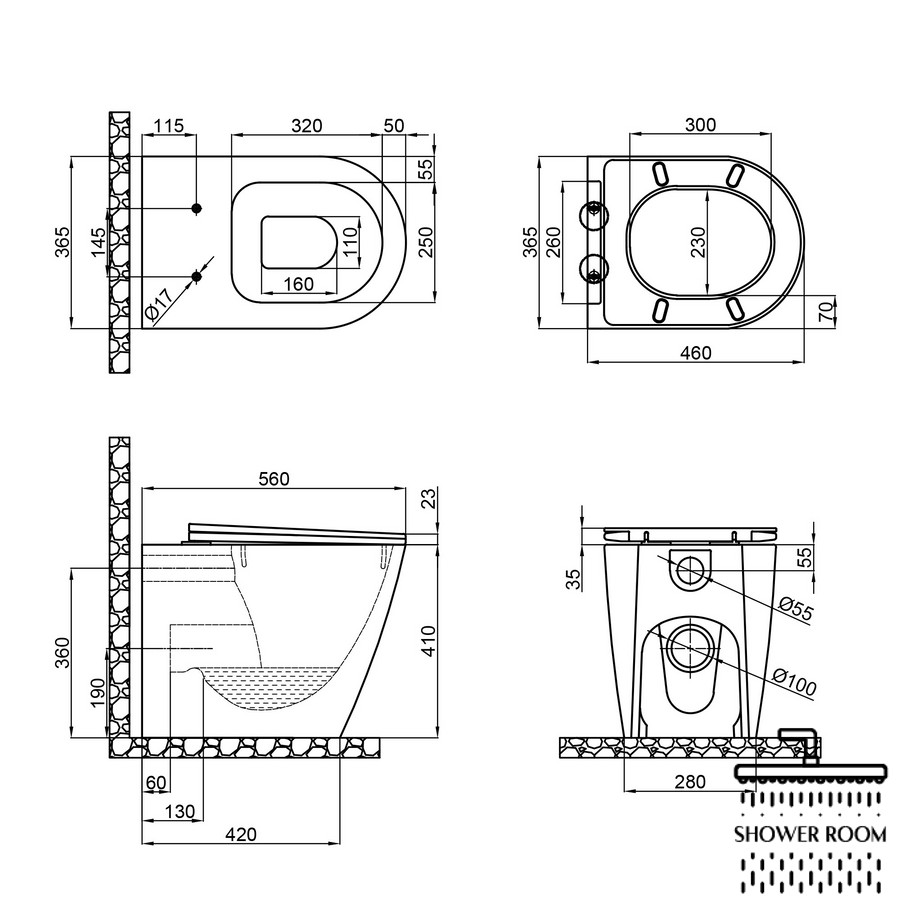 Унитаз напольный Qtap Swan безободковый с сиденьем Soft-close QT16223178W