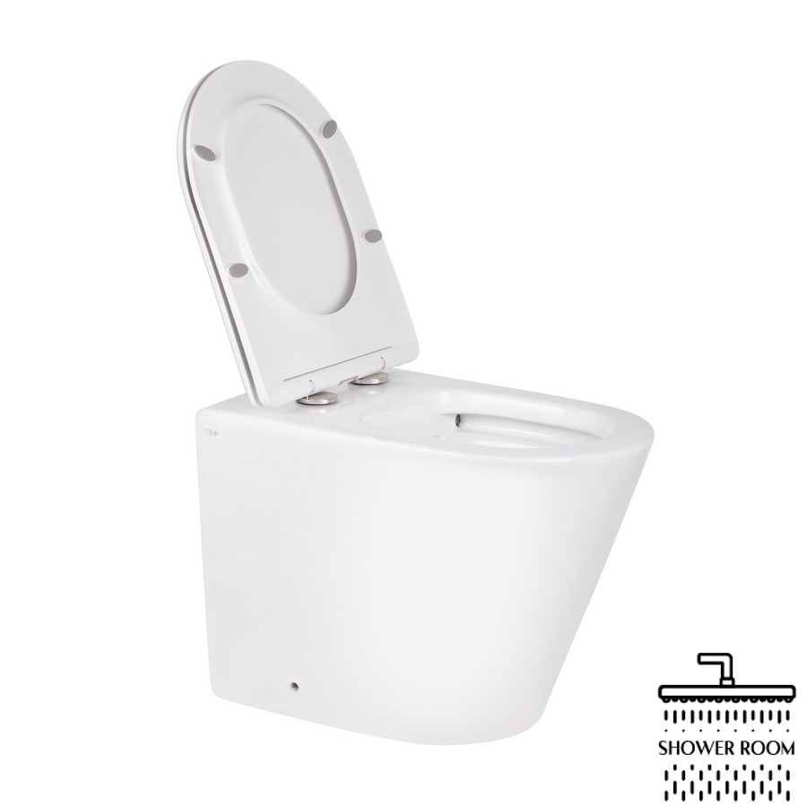 Унітаз підлоговий Qtap Swan безобідковий з сідінням Soft-close QT16223178W