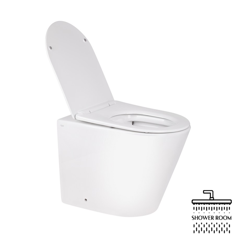 Унітаз підлоговий Qtap Swan безобідковий з сідінням Soft-close QT16223178W