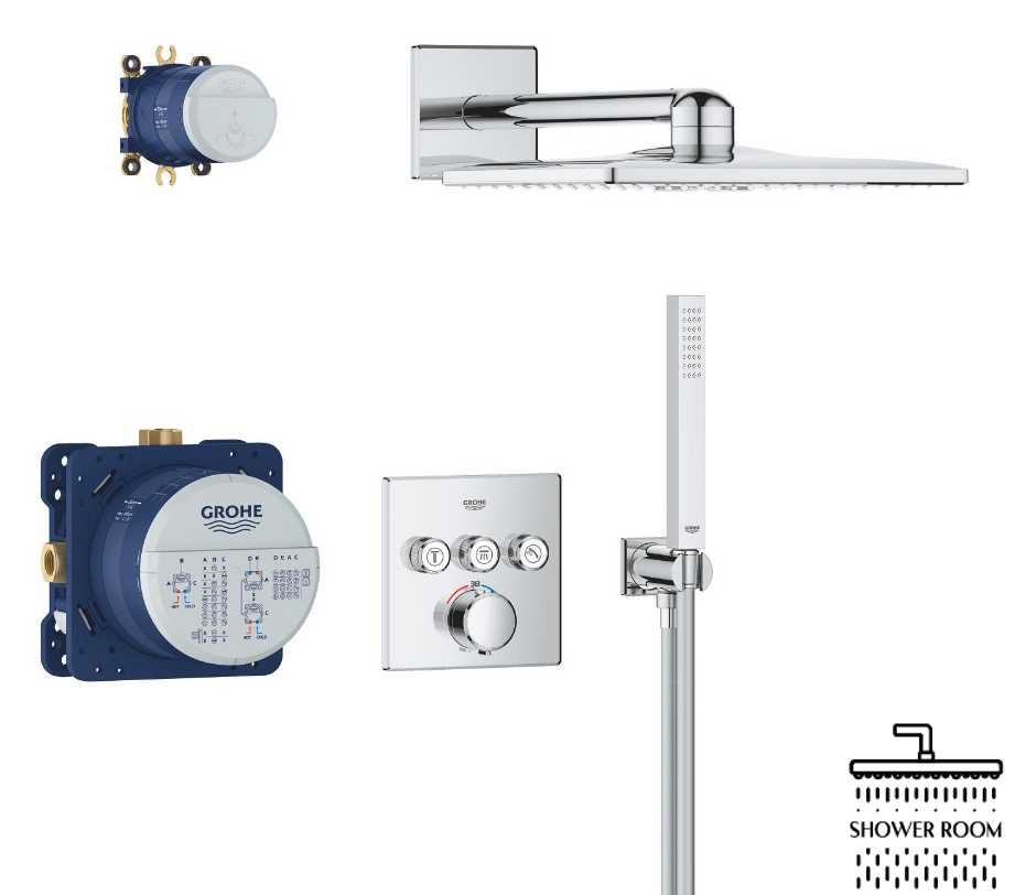 Душевая система скрытого монтажа Grohe QuickFix Precision SmartControl с Vitalio SmartActive 310 Cube (34875000)