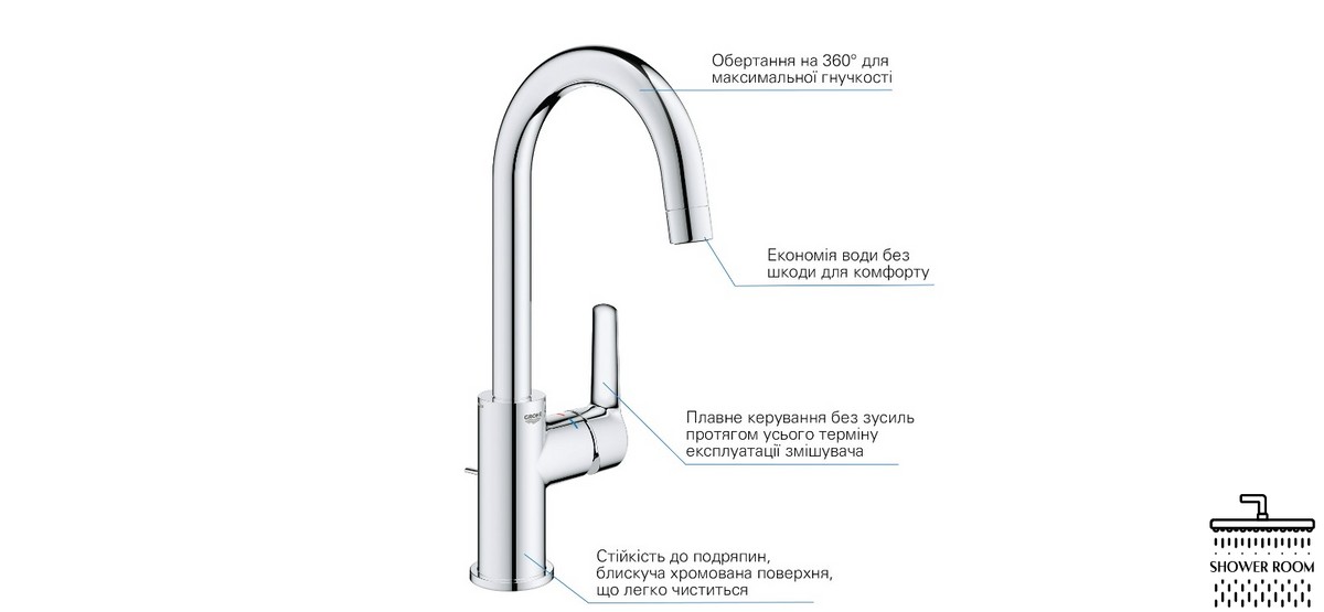 Смеситель для раковины L-размера Grohe QuickFix Start 24203002