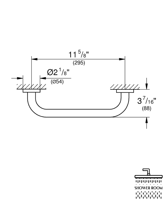 Поручень для ванни Grohe QuickFix Start (41189DC0), суперсталь