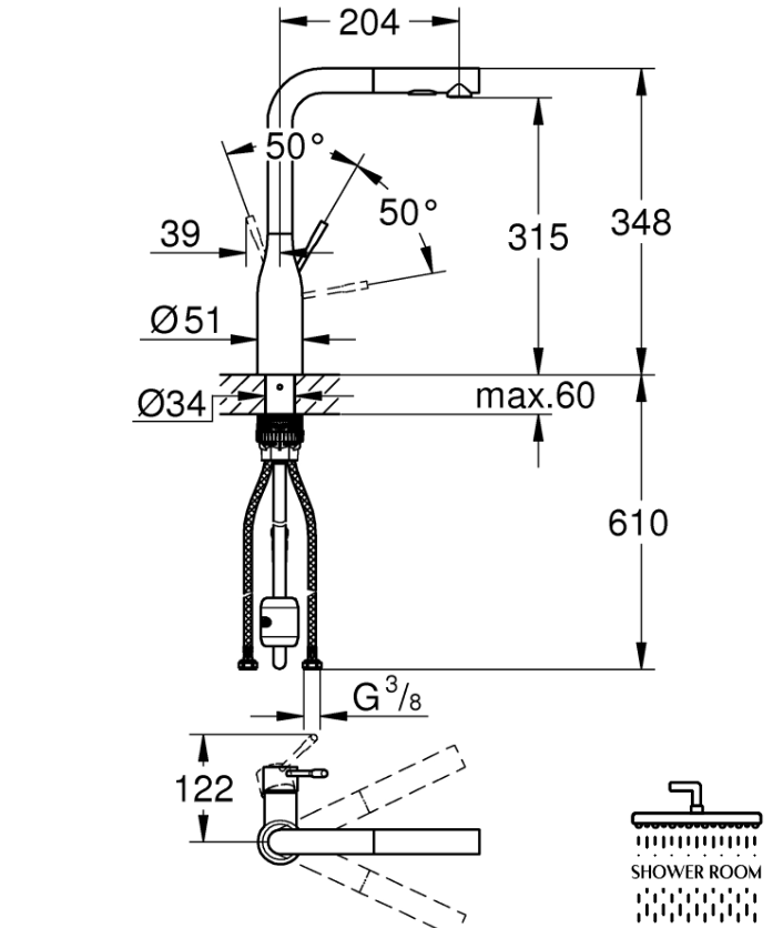 Змішувач одноважільний для мийки Grohe Essence (30504KF0)