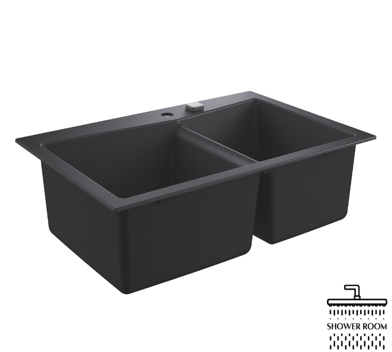 Кухонна мийка Grohe 840х560 мм, Granite Black (31657AP0)