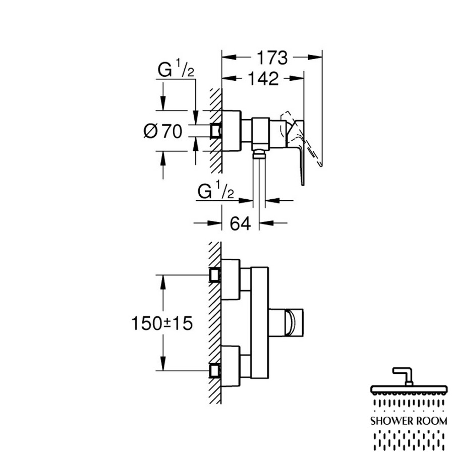 Змішувач для душу Grohe Lineare 33865001