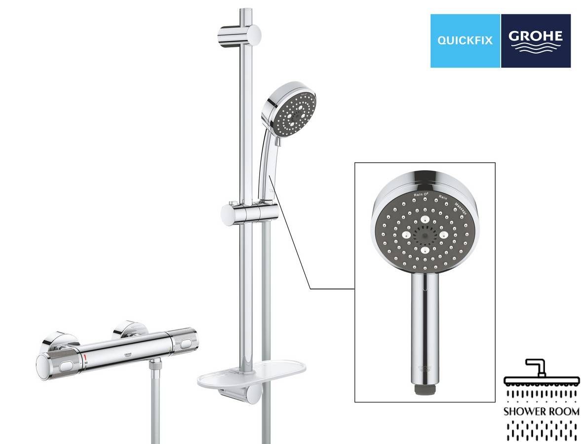 Термостат для душа с душевым гарнитуром Grohe QuickFix Precision Feel 34791000