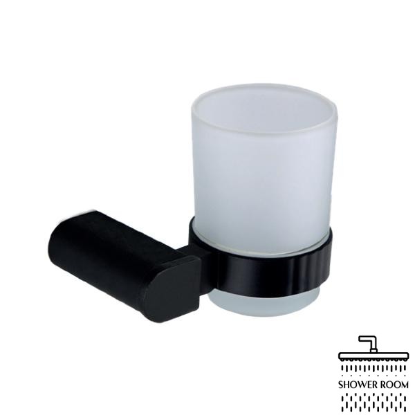 Склянка для щіток Nofer CAPRI BLACK 95 x 114 x 93 mm, чорний/білий (16231.N)
