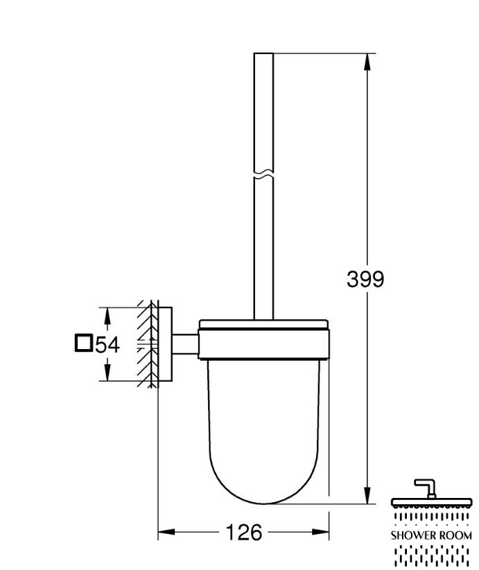 Ершик для унитаза настенный Grohe QuickFix Start Cube (40977000)