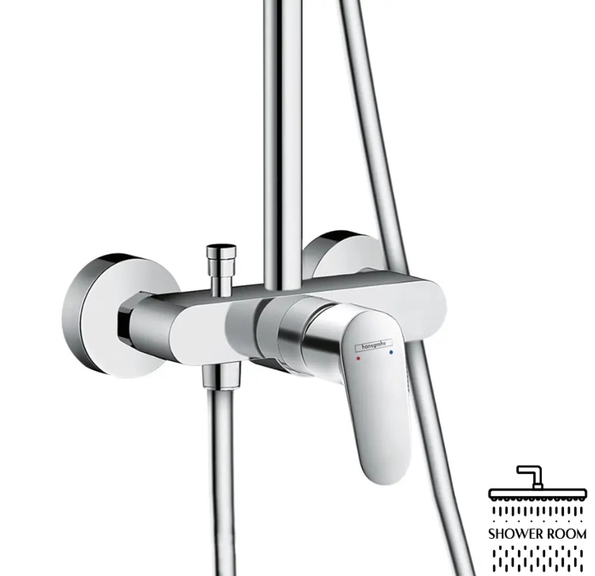 Душова система з одноважільним змішувачем HANSGROHE Crometta Е 240 1jet Showerpipe 27284000, хром