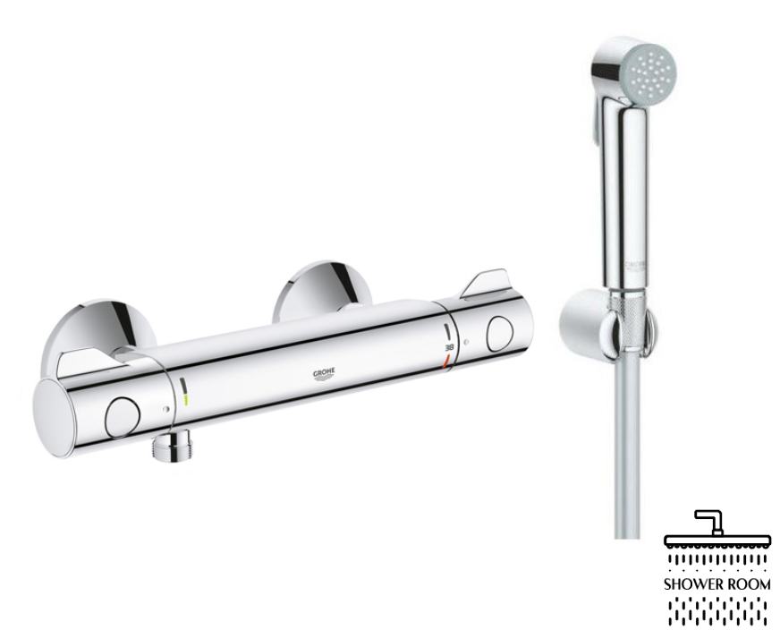 Комплект термостат з гігієнічним душем Grohe Grohtherm 800 (34558000+26352000)