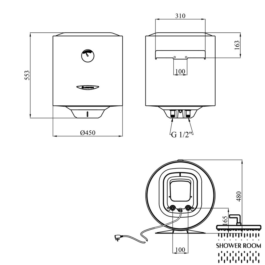 Водонагреватель Ariston SG1 50 V EU с мокрым ТЭНом 3213000