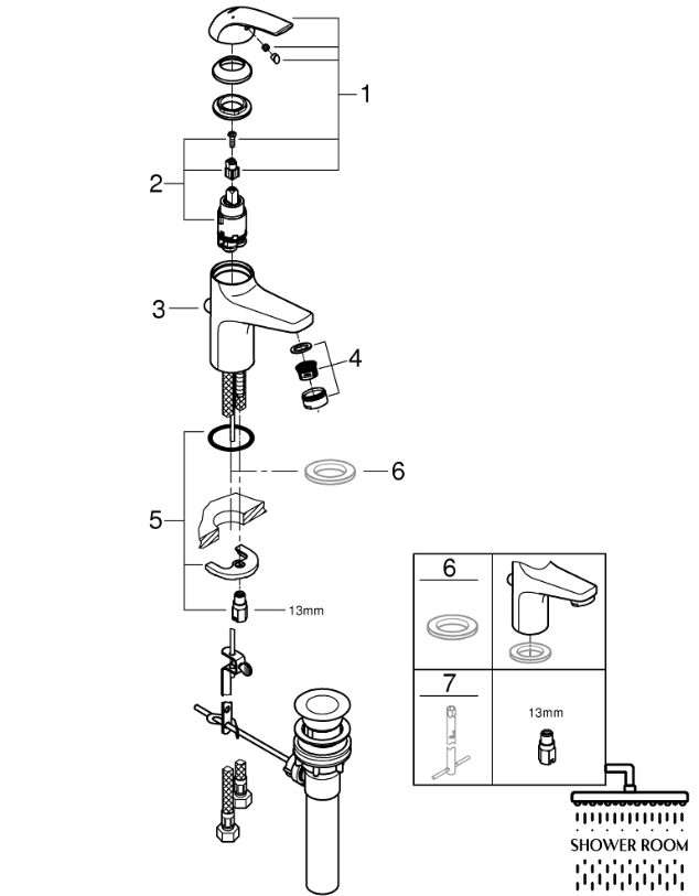 Смеситель для умывальника Grohe BauCurve S-Size 32805000