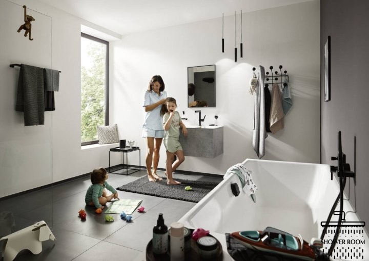 Змішувач для раковини c висувним виливом (2 струї) 230, HANSGROHE FINORIS 6063670, чорний матовий