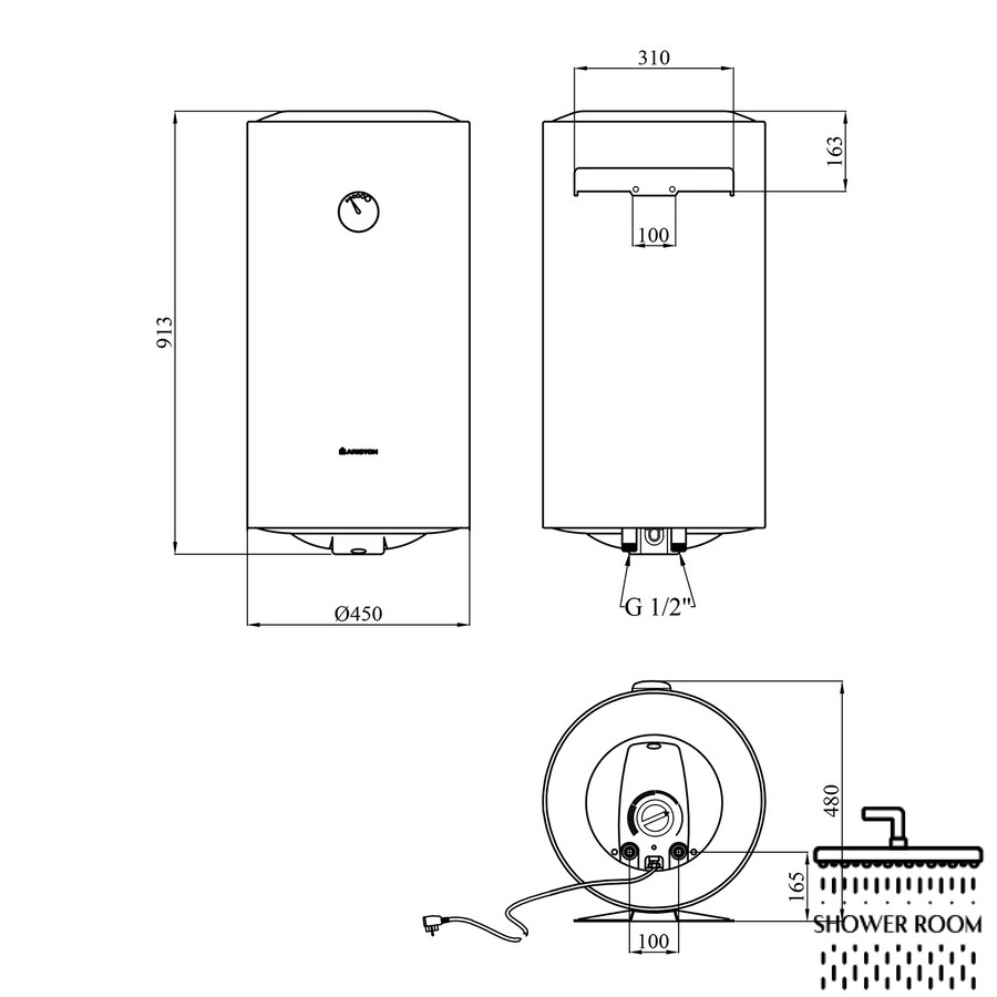 Водонагрівач Ariston SG 100 V з мокрим ТЕНом 3626450