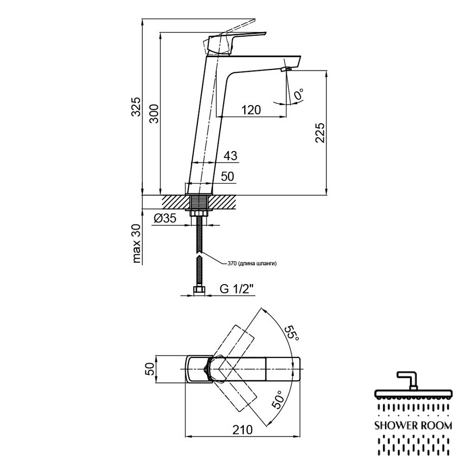 Змішувач для раковини Qtap Namesti високий QTNAM1025H102C Chrome