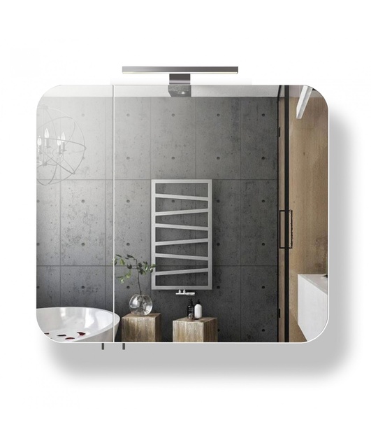 Зеркальный шкаф Мойдодыр Сорренто ЗШ-80 для ванной комнаты со светильником