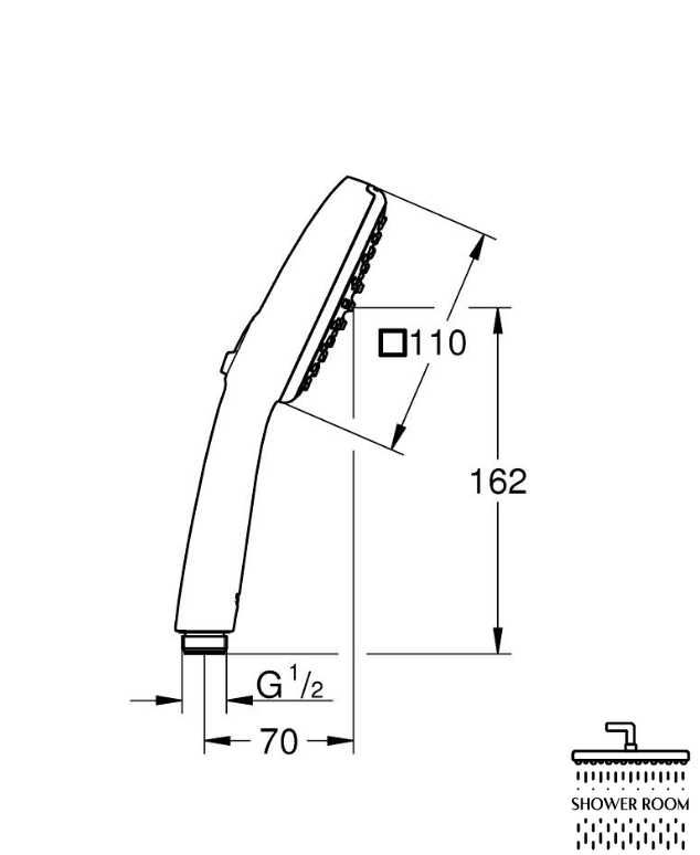 Ручний душ, 2 режими струменю Grohe Tempesta Cube 110 (27571003)