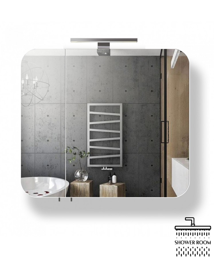 Дзеркальна шафа Мойдодир Сорренто ЗШ-80  для ванної кімнати зі світильником