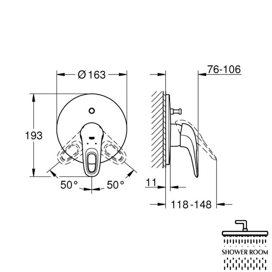 Зовнішня частина змішувача для душу Grohe Eurostyle 19506LS3 для двох споживачів