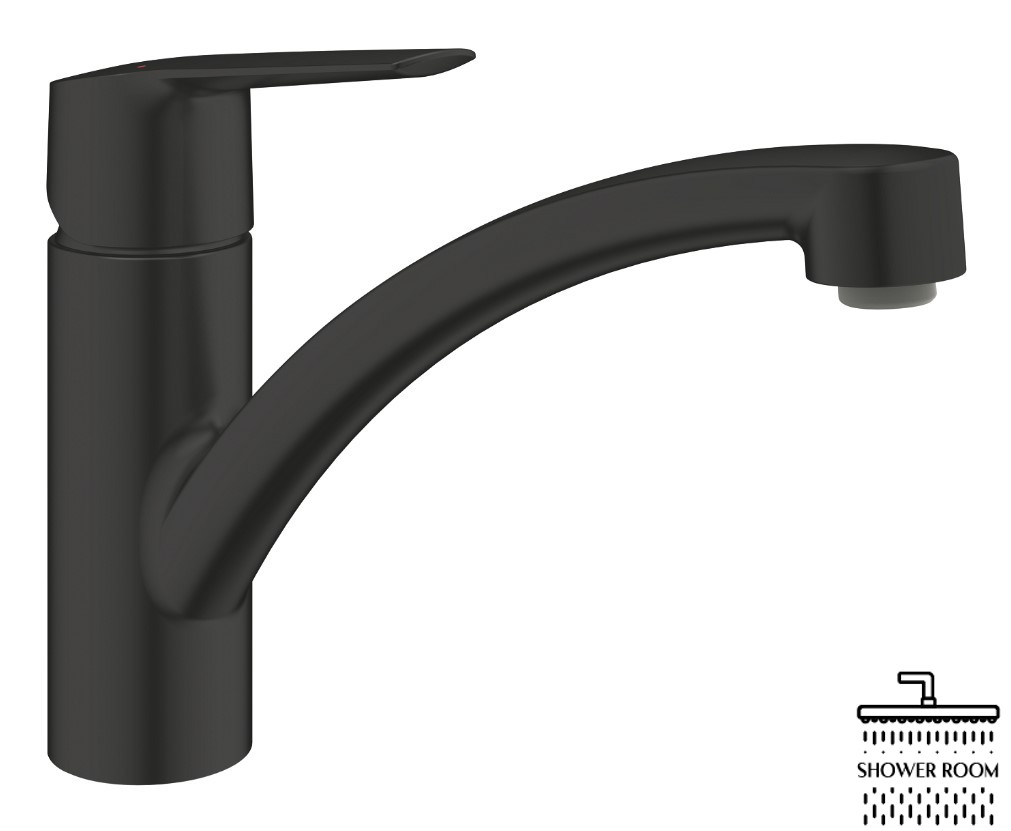 Одноважільний змішувач для кухонної мийки Grohe QuickFix Start (324412432 ), чорний