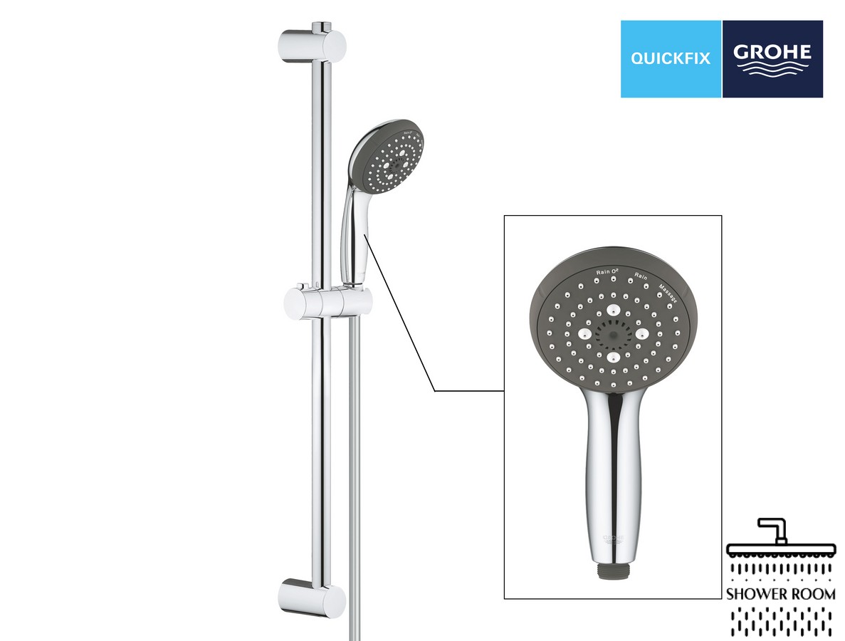 Душевой гарнитур, Grohe QuickFix Vitalio Start 100, 3 вида струи 26032000