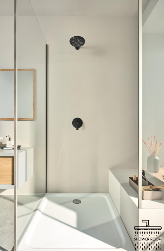 Душова система прихованого монтажу Grohe Eurosmart Tempesta 250 (UA26415SC8),чорна матова