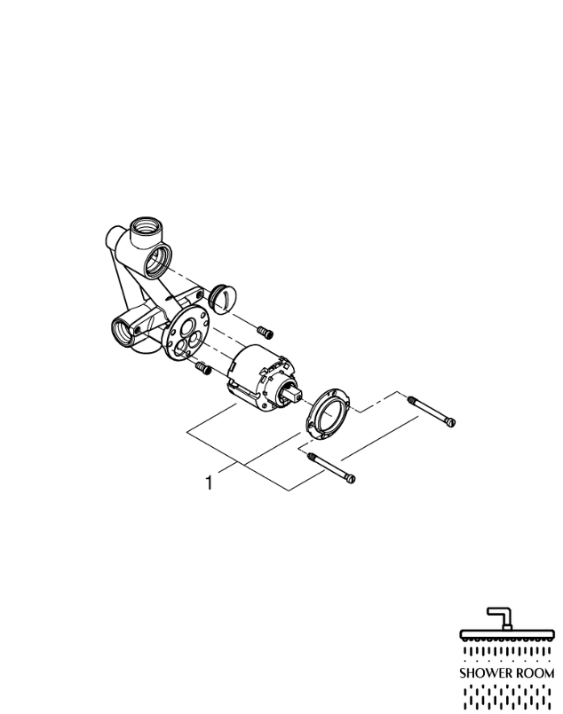 Душова система прихованого монтажу Grohe Eurosmart Tempesta 250 (UA26415SC8),чорна матова