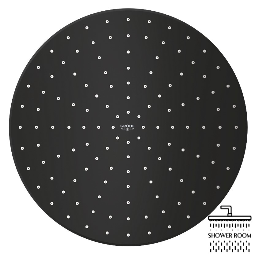Верхній душ Grohe Rainshower Mono 310 з кронштейном, чорний матовий (22121KF0)
