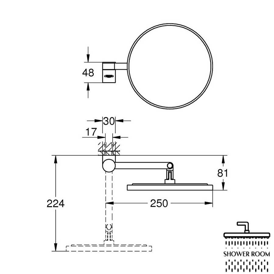 Зеркало косметическое Grohe Selection 41077000