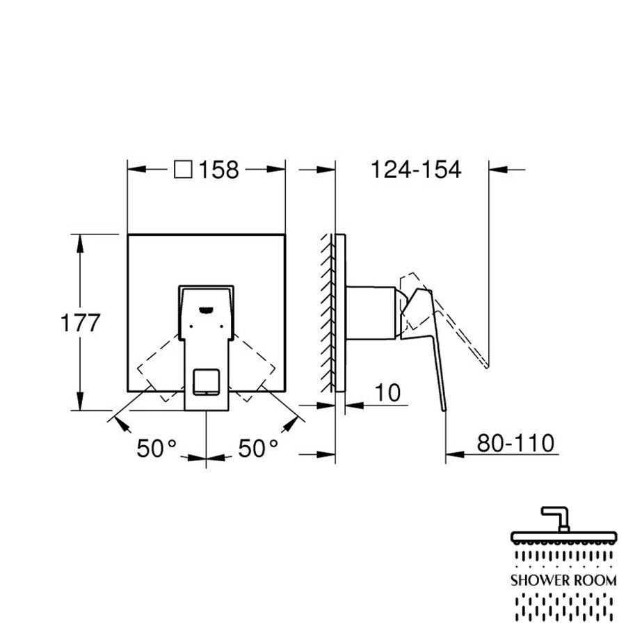 Внешняя часть смесителя для душа Grohe Eurocube 24061000