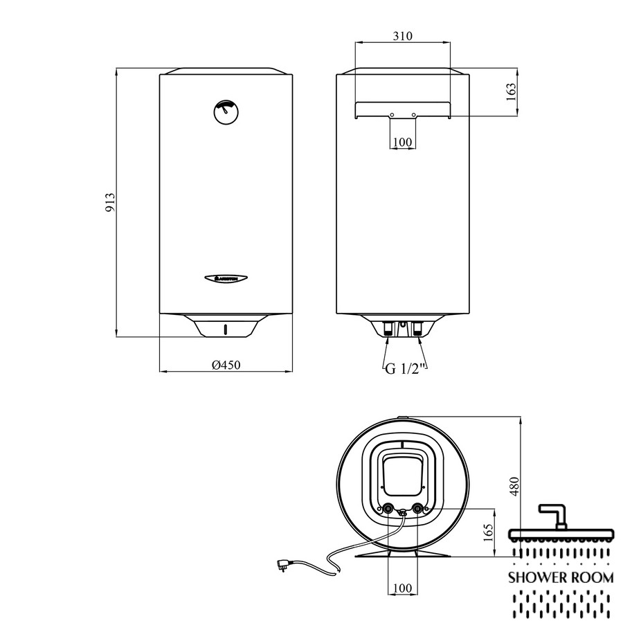 Водонагрівач Ariston SG1 100 V EU з мокрим ТЕНом 3213002