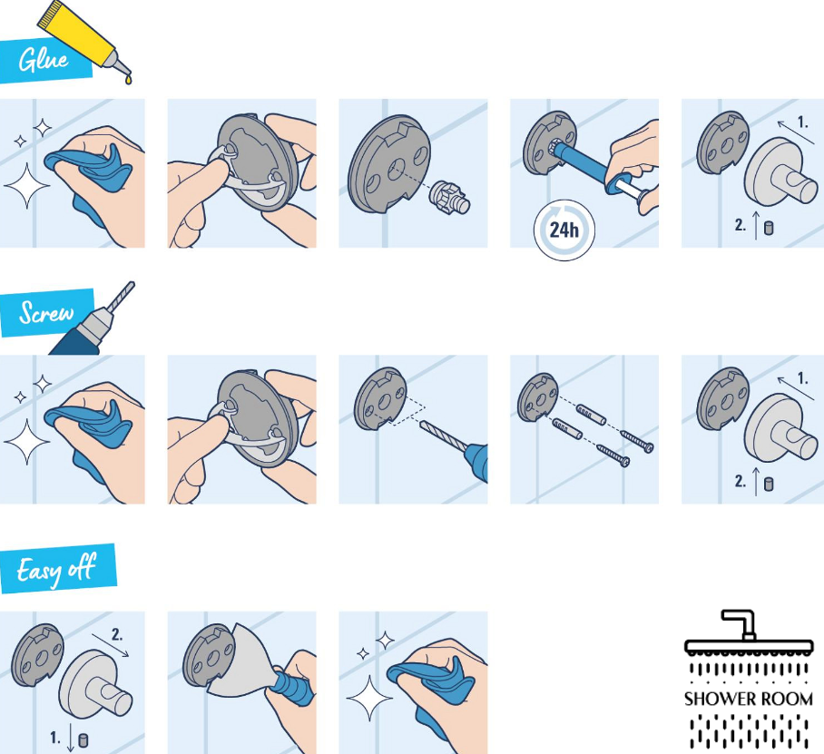 Поличка скляна, 530 мм Grohe QuickFix Start (41202000)