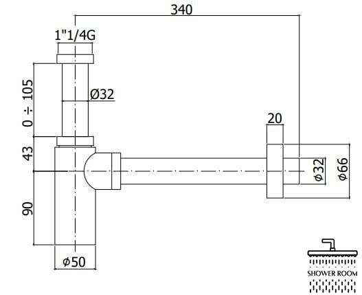 Сифон для умивальника Paffoni Light ZACC240NO