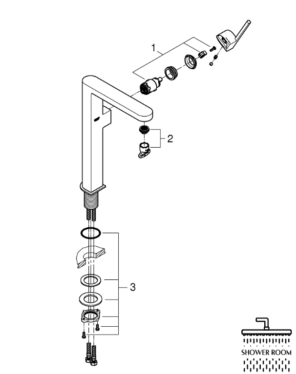 Змішувач для раковини Grohe Plus XL-Size одноважільний (32618003)