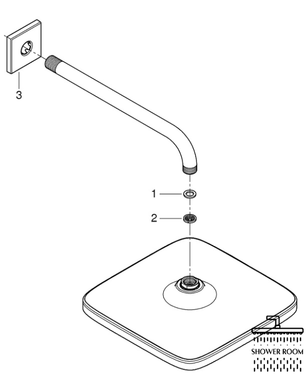 Душова система Grohe BauLoop New прихованого монтажу з Tempesta 250 Cube 266700003