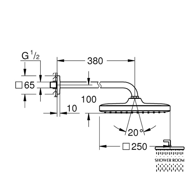 Душова система Grohe BauLoop New прихованого монтажу з Tempesta 250 Cube 266700003