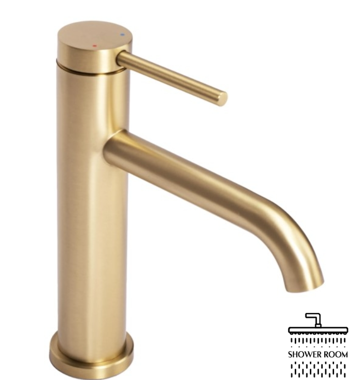 Змішувач для умивальника Rea Clif gold brushed низький (REA-B5323)