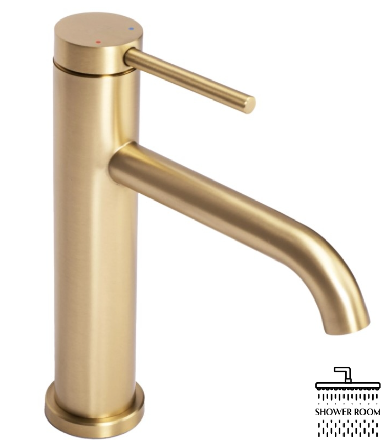 Змішувач для умивальника Rea Clif gold brushed низький (REA-B5323)