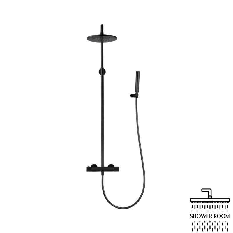 Душова система Brno 5769103ONB із термостатом (матовий чорний) QTBRN5769103ONB