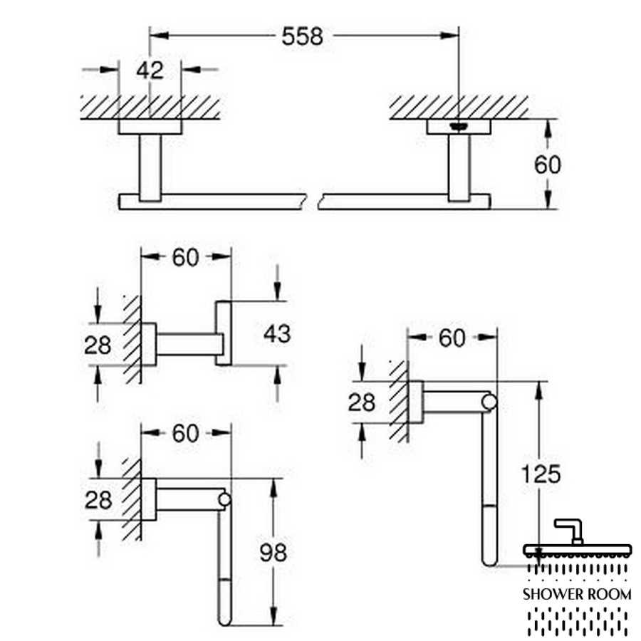 Набір аксесуарів Grohe Essentials Cube 40778001