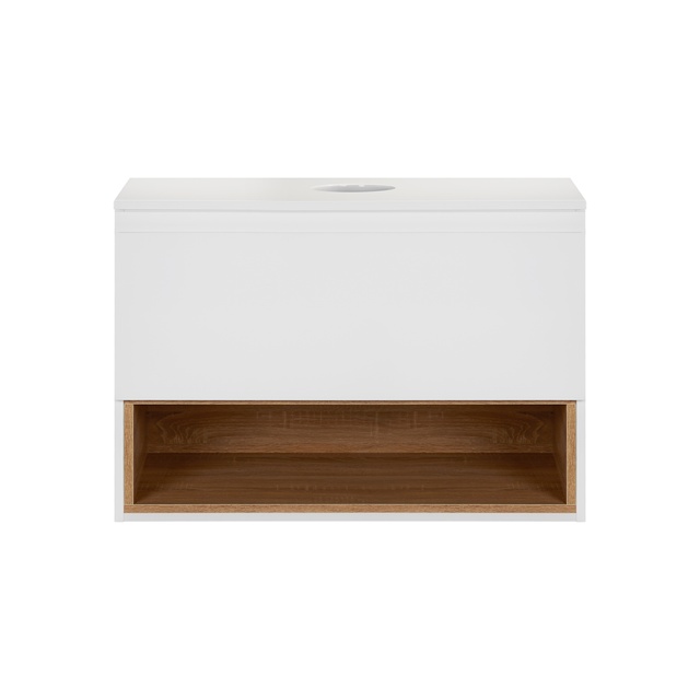 Тумба підвісна Qtap Robin 700х476х437 White/Whitish oak зі стільницею QT1379TPН7001WWO