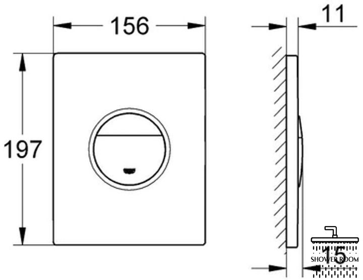 Інсталяція для унітазу Grohe Solido Compact 2-в-1, клавіша змиву Grohe Sail, хром (38939000_38965000)